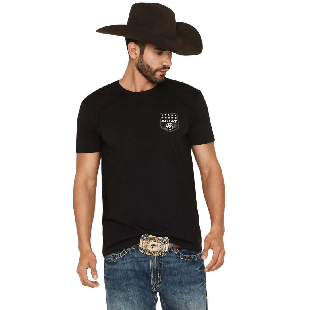 Ariat Men's Stripe Patriotic Badge Black T-Shirt
