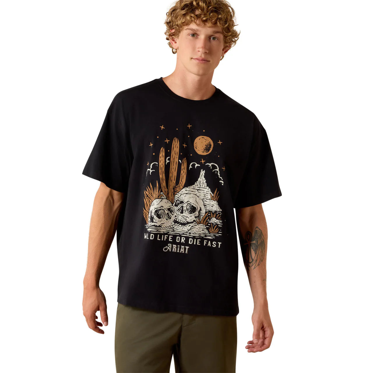 Ariat Men's Wild Life Boxy Washed Black T-Shirt