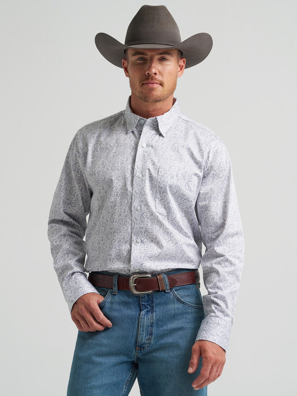 WRANGLER CODY JONHSON PAISLEY CHARCOAL - MENS SHIRT👕✅