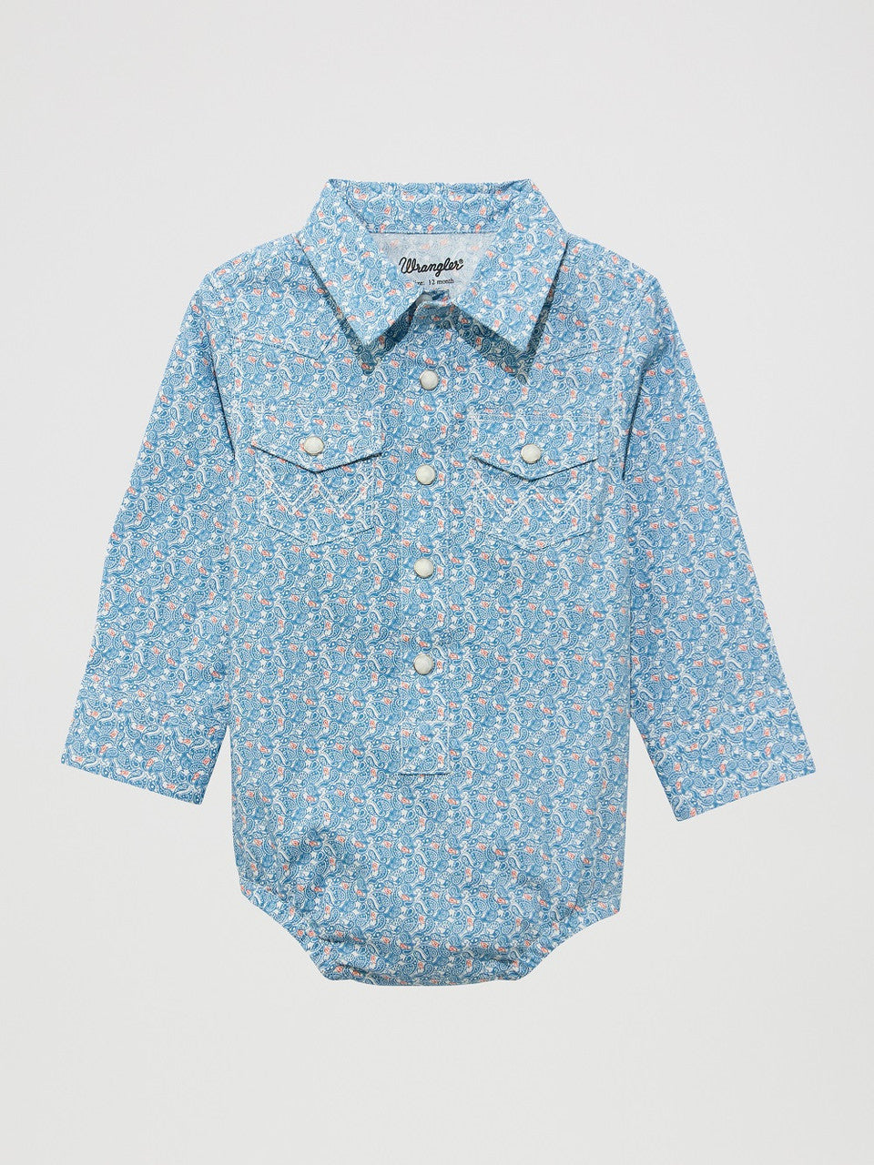WRANGLER BABY BOY BODYSUIT BLUE PRINT - KIDS BOYS SHIRT
