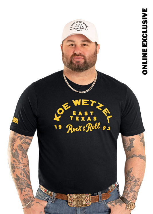 KOE WETZEL EAST TEXAS ROCK & ROLL T-SHIRT - BLACK