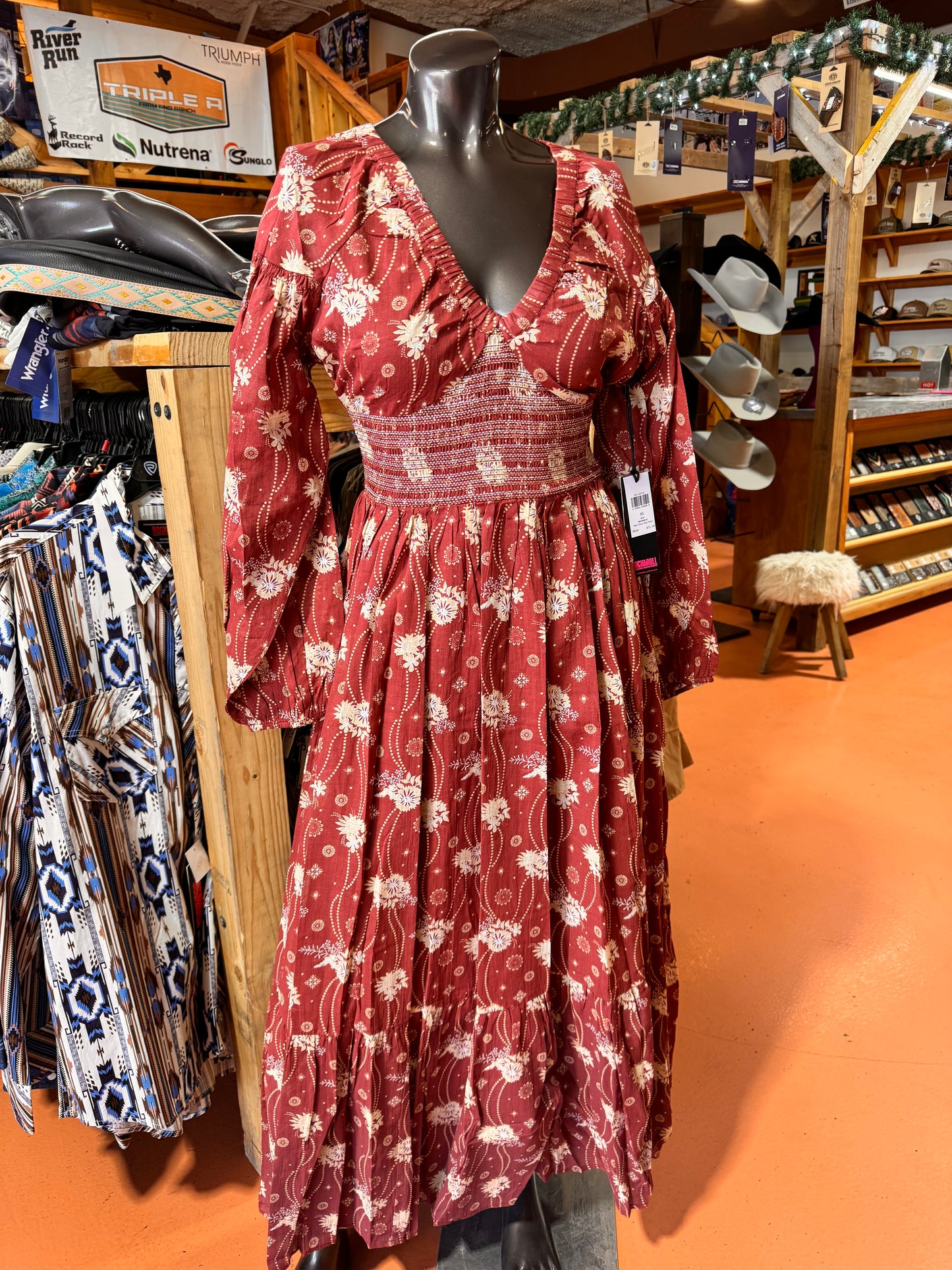 R&R Boho Floral Maxi Dress
