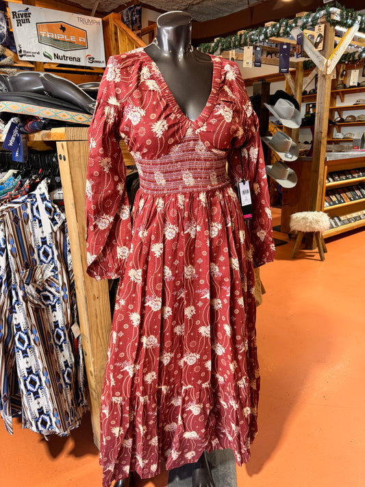 R&R Boho Floral Maxi Dress