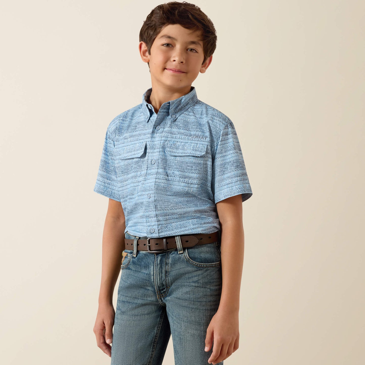 Boys Ariat Printed VentTEK Outbound Classic Fit Shirt✅