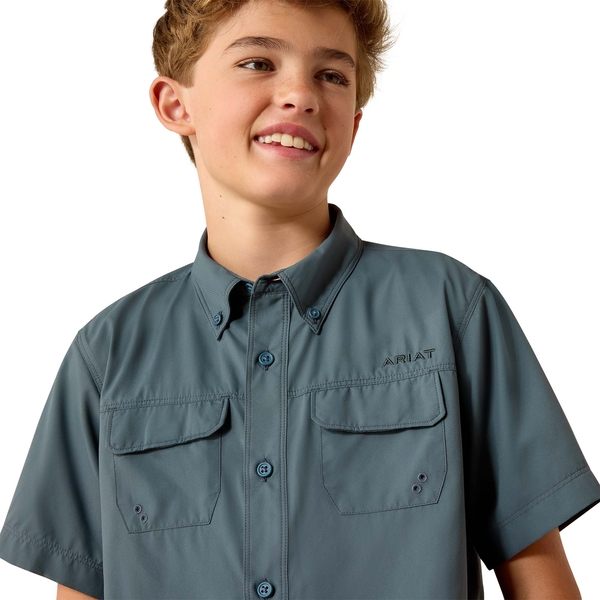 ARIAT VENTTEK OUTBOUND SLATE - KIDS BOYS SHIRT - 10071262✅