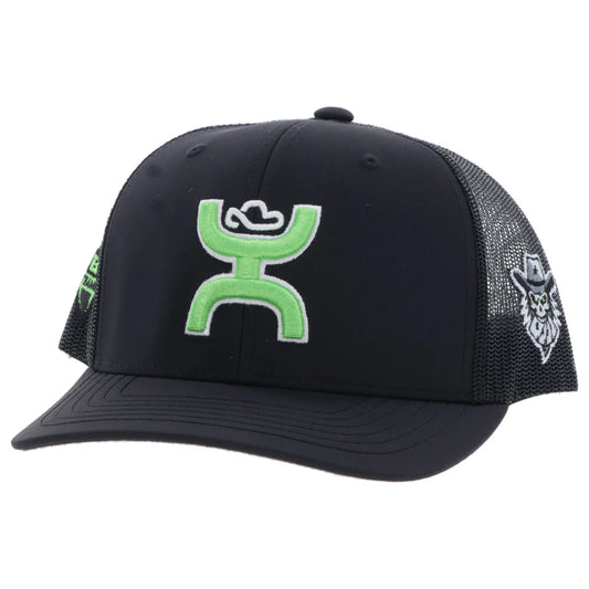AUSTIN GAMBLERS" HAT BLACK W/NEON GREEN HOOEY🧢✅