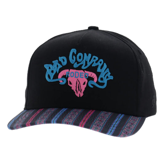 BAD COMPANY HAT BLACK/AZTEC W/BLUE & PINK LOGO🧢✅