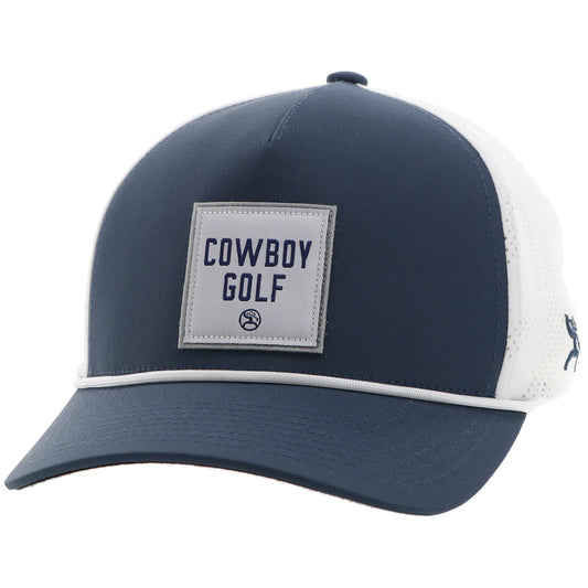 BACKSWING" HAT NAVY/WHITE W/ SQUARE PATCH🧢✅