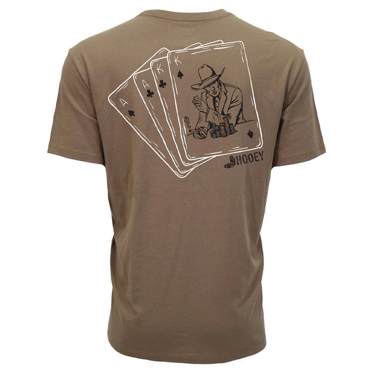 GAMBLER" T-SHIRT BROWN W/BLACK & WHITE CARD LOGO👕