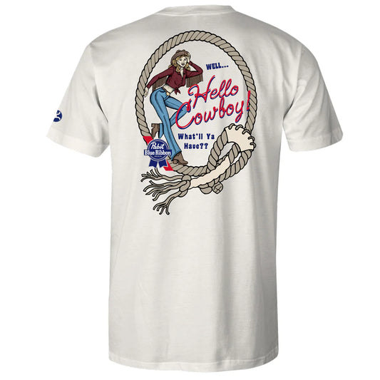 PABST BLUE RIBBON" CREAM W/"HELLO COWBOY" T-SHIRT👕