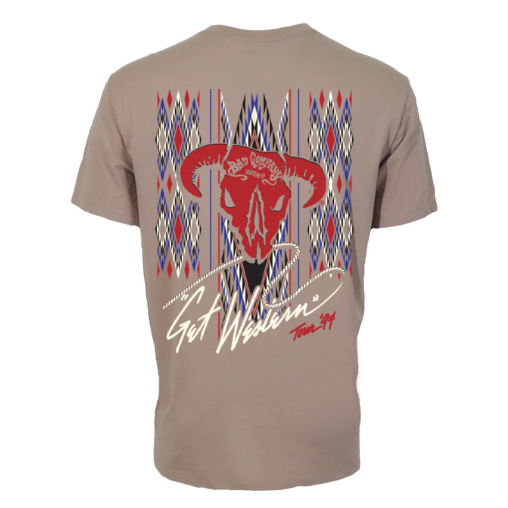 BAD COMPANY T-SHIRT TAN W/MULTI-COLOR LOGO👕