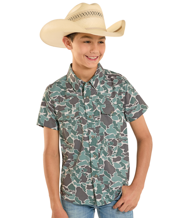 BBN3S08395 BOYS OLIVE CAMO TEK WESTERN✅