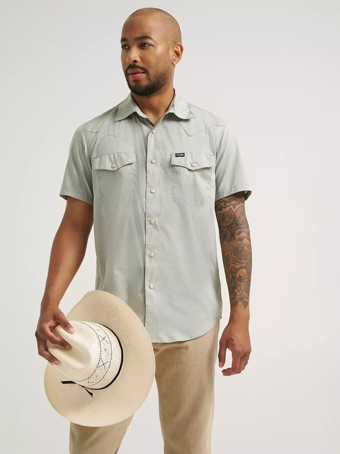 MEN'S WRANGLER ALL TERRAIN GEAR DROVER SHORT SLEEVE UTILITY SHIRT - 112375153☑️