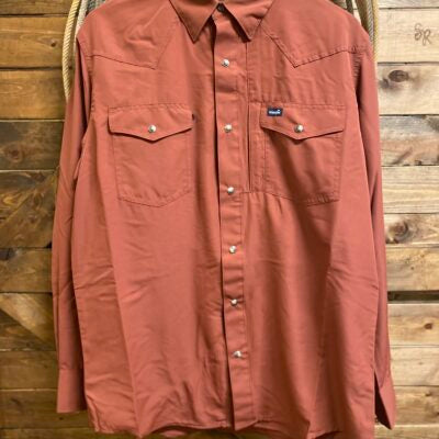 Wrangler Performance Pearl Snap- Burnt Red