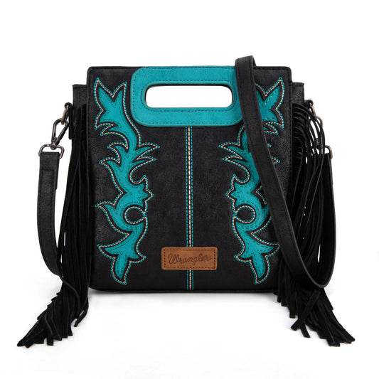 Wrangler Boot-stitch Blk/Turq Crossbody