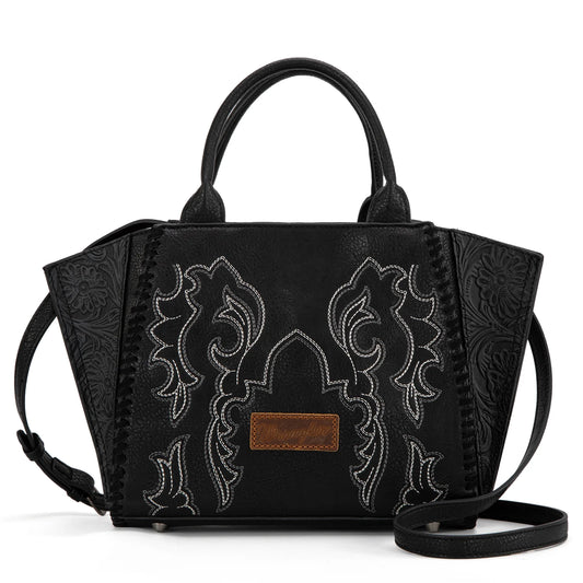 Wrangler Embroidered Trapezoid Concealed Carry Crossbody- Black