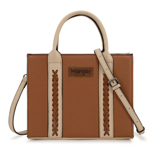 Wrangler Whipstitch Tote/Crossbody- Brown