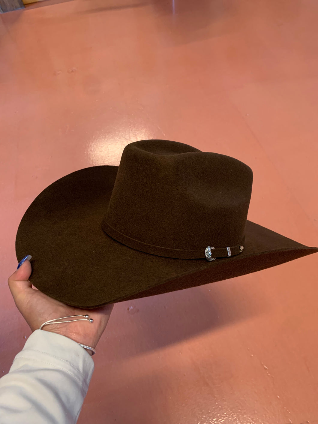 Ariat Brown 2X Wool Cowboy Hat with Square Crown