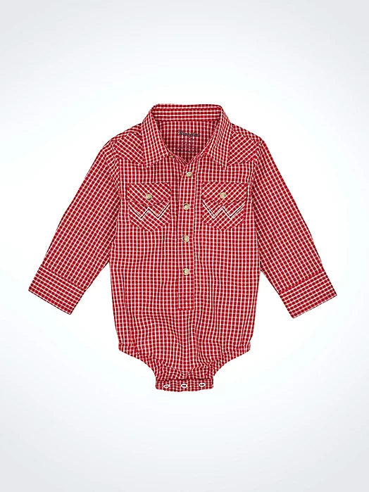 Wrangler Infant Red Checkered onesie