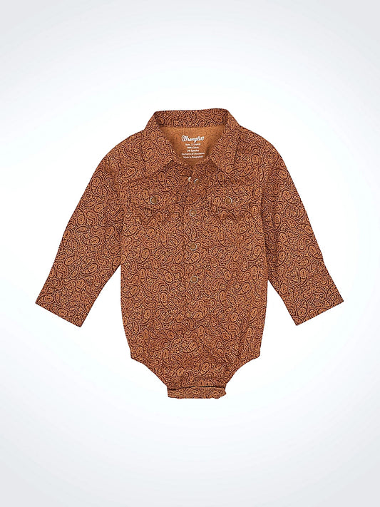 Wrangler Infant Brown Tooled Onesie