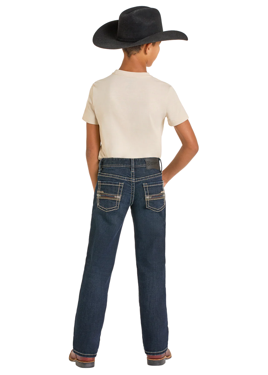 Rock & Roll Boy’s Slim Flit Revolver Jeans (Tri color Emb denim)