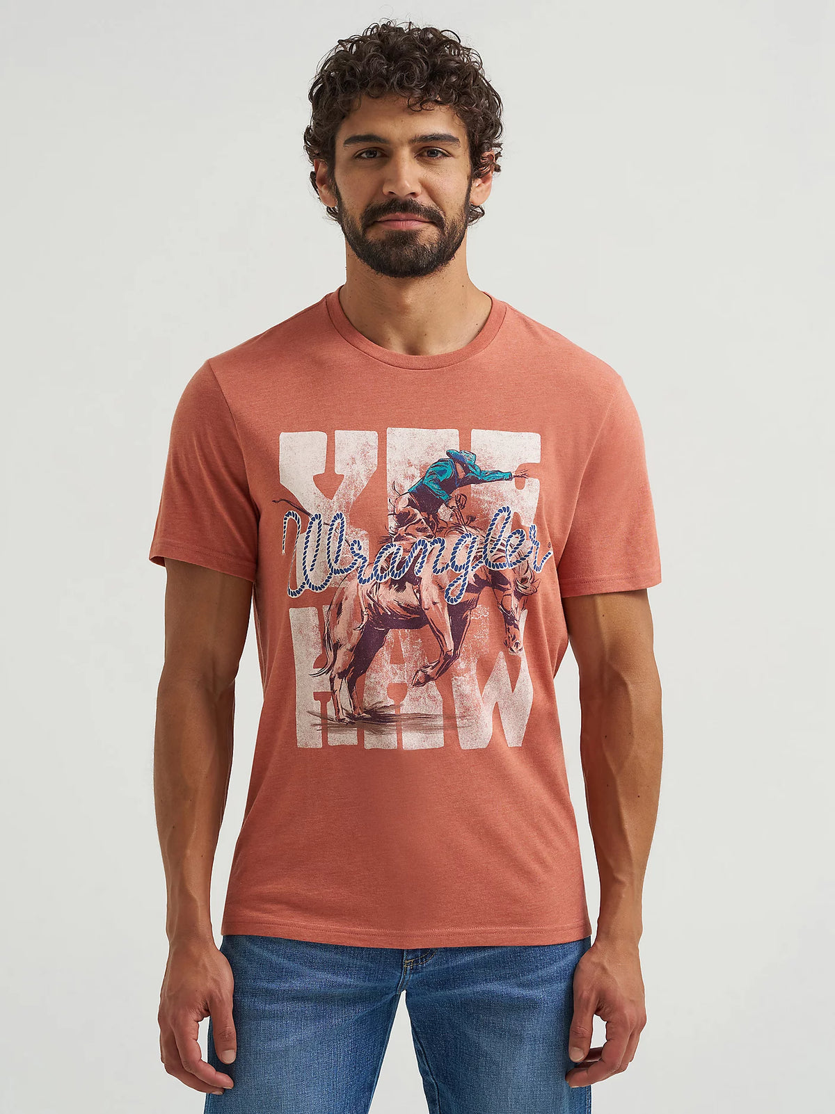 Yee Haw Wrangler Tee- Burnt Orange