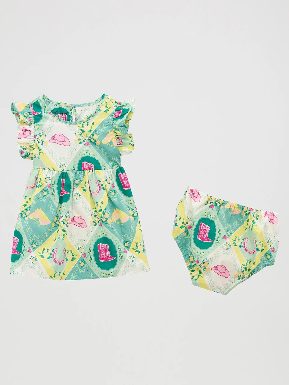 WRANGLER BABY GIRL DRESS GREEN PRINT - KIDS GIRLS OTHER - 112379471✅