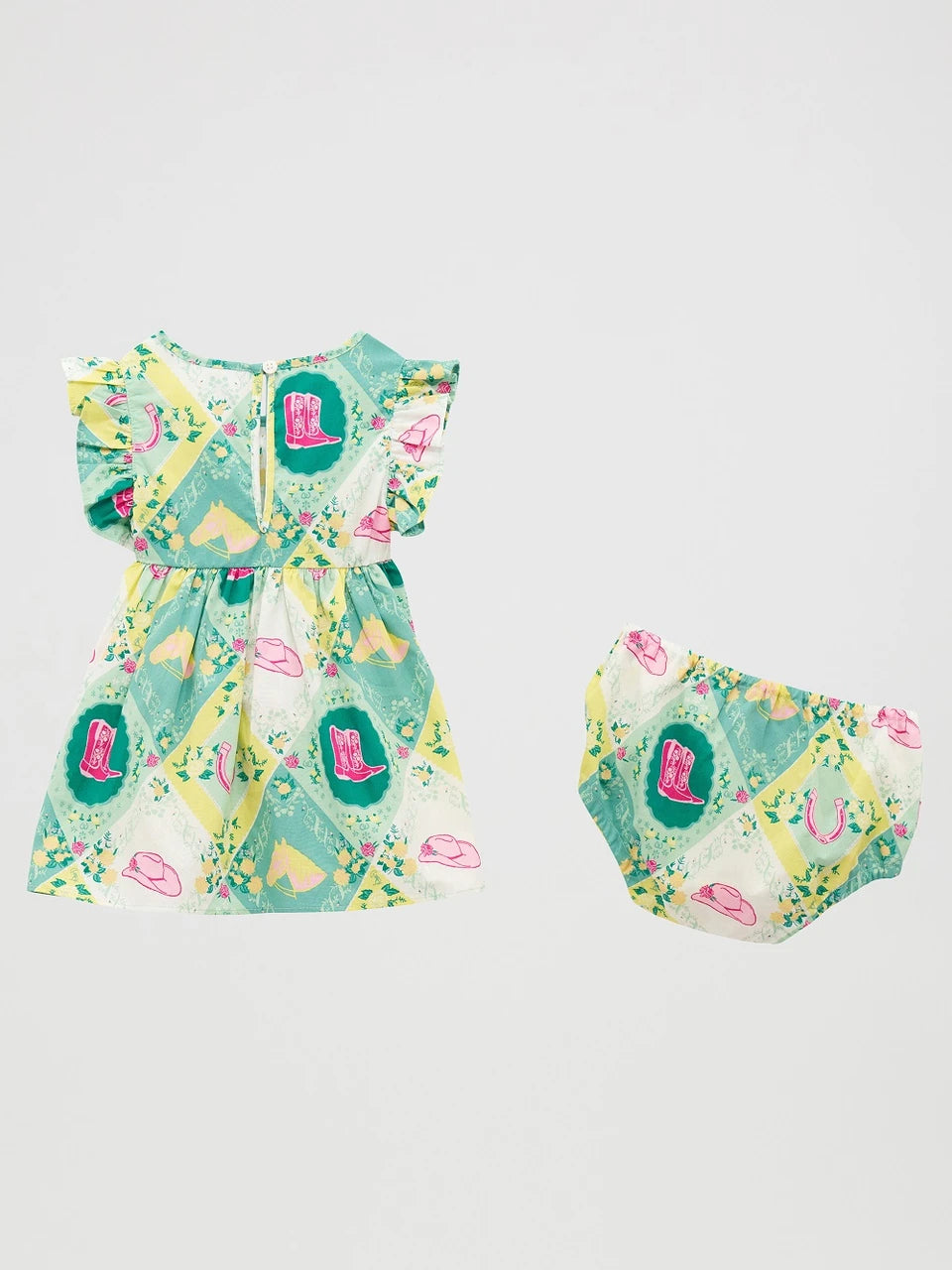 WRANGLER BABY GIRL DRESS GREEN PRINT - KIDS GIRLS OTHER - 112379471✅