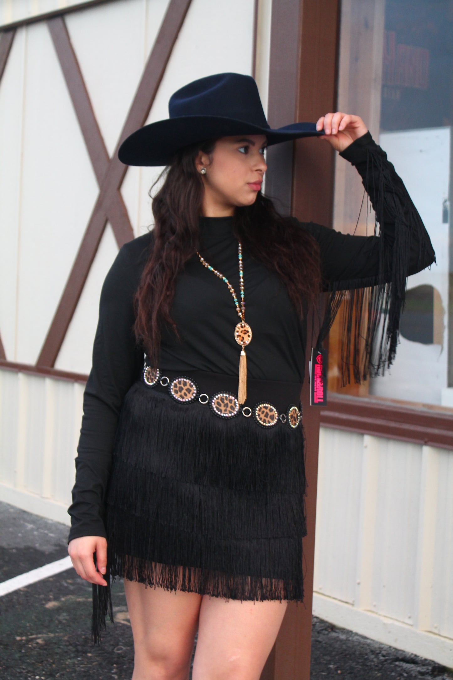 R&R Black Fringe L/S