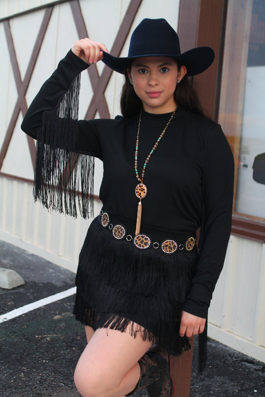 R&R Black Fringe L/S