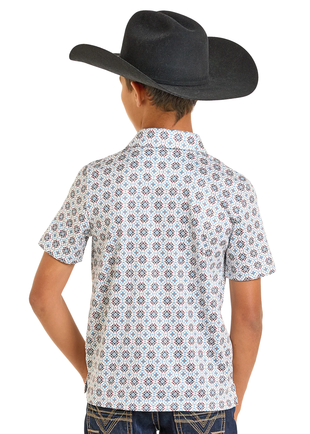 Boy’s Rock&Roll Beige Medallion Polo