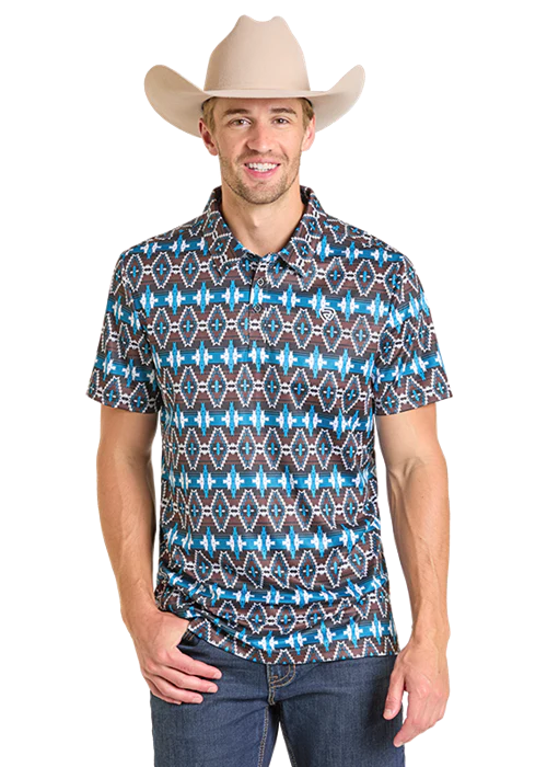 Men’s Rock & Roll Brown/Turquoise Polo