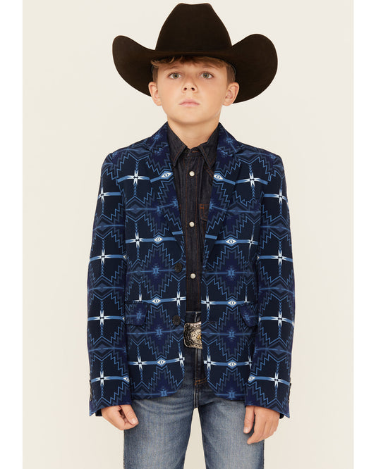 Rock & Roll Boys Blue Aztec Sports Coat