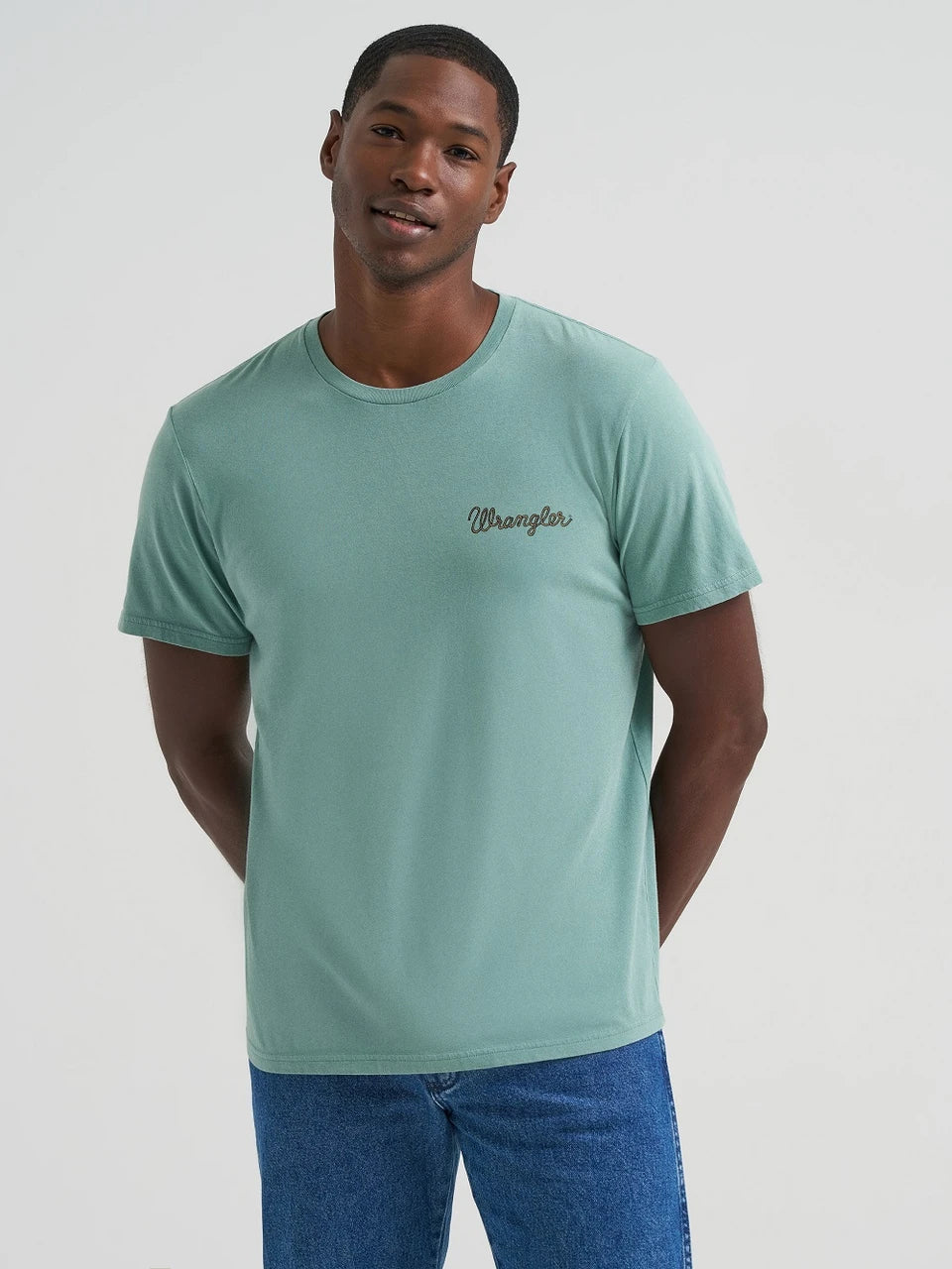 WRANGLER OIL BLUE COWBOY PRINT - MENS TEE - 112375739