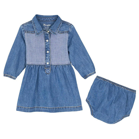 WRANGLER® BABY GIRL DRESS - MID DENIM