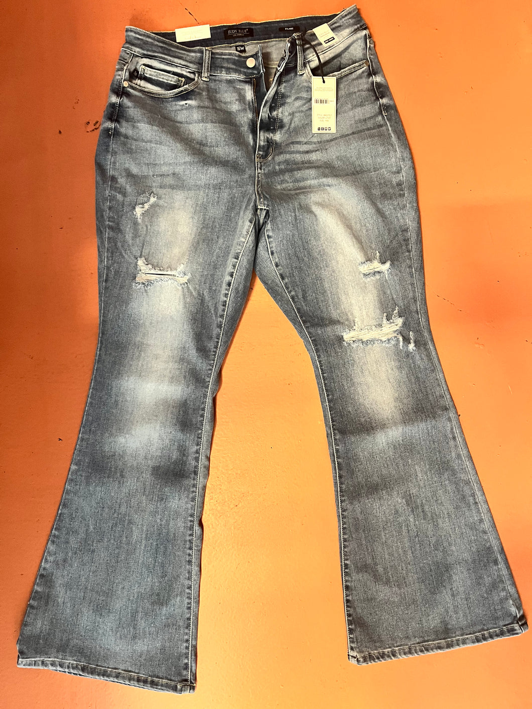 PLUS Judy Blue Highrise Destroyed Fit and Flare