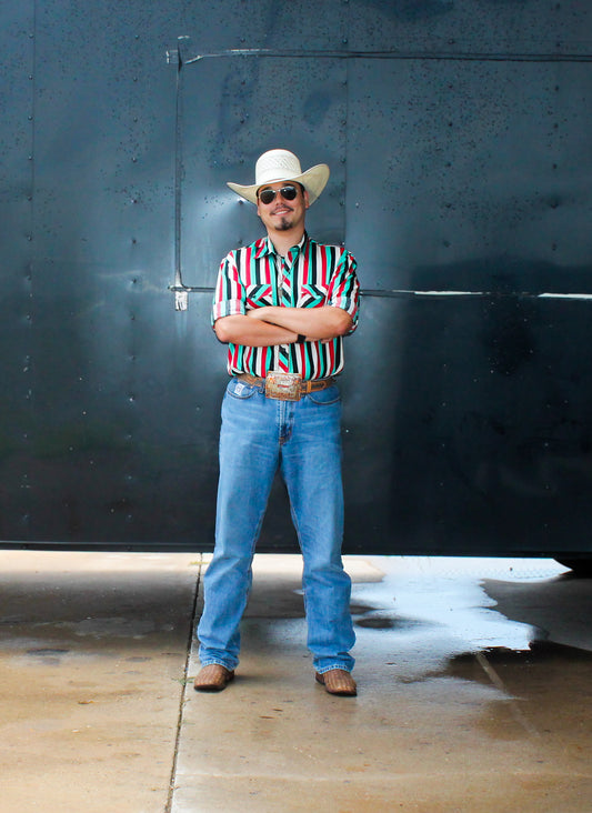 Men's Rock & Roll Cowboy Stripe Snap Front Shirt