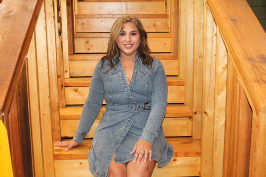 Buckle Babe Denim Mini Dress