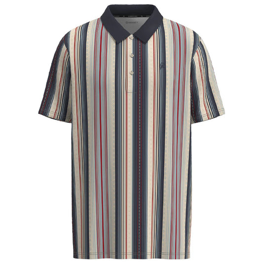 Hooey THE WEEKENDER" POLO GREY W/RED & BLUE STRIPES HP2601NVST✅