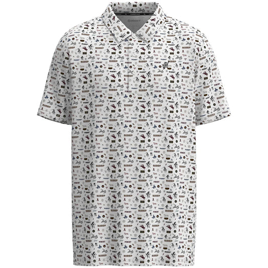 Hooey YOUTH "THE WEEKENDER" POLO WHITE W/MULTI-COLOR RODEO LOGO HP2601WHPR✅