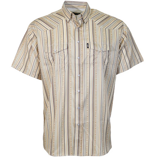 Hooey SOL CREAM STRIPE SNAP PRINT - MENS SHIRT - HT2621CRST☑️