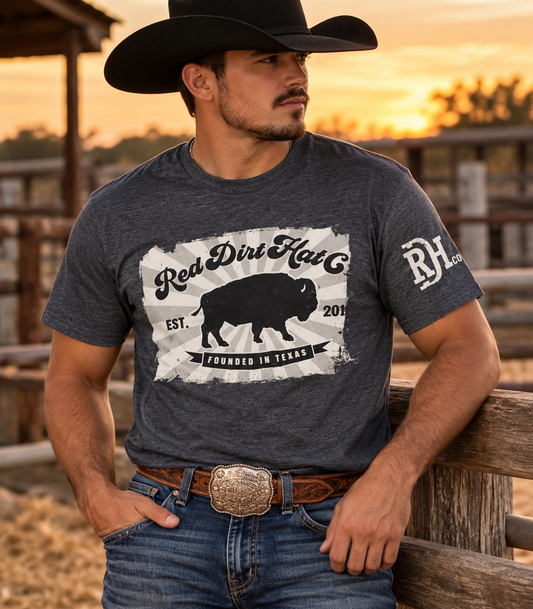 Red Dirt Founded Grey Tee