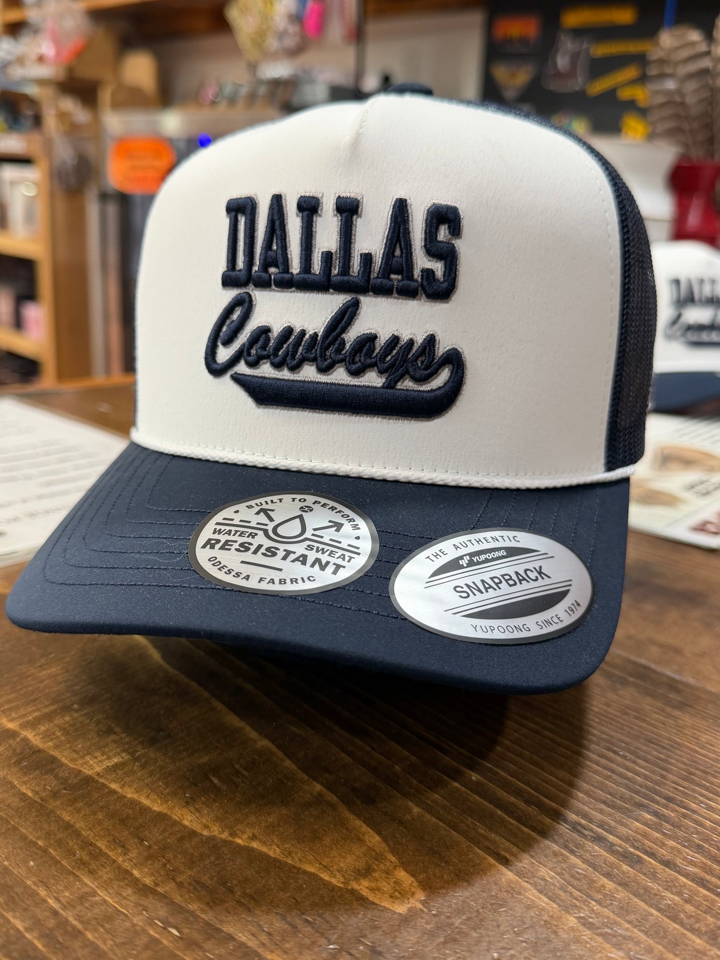 Hooey Dallas Cowboys Script WHT/NVY Cap 🤠