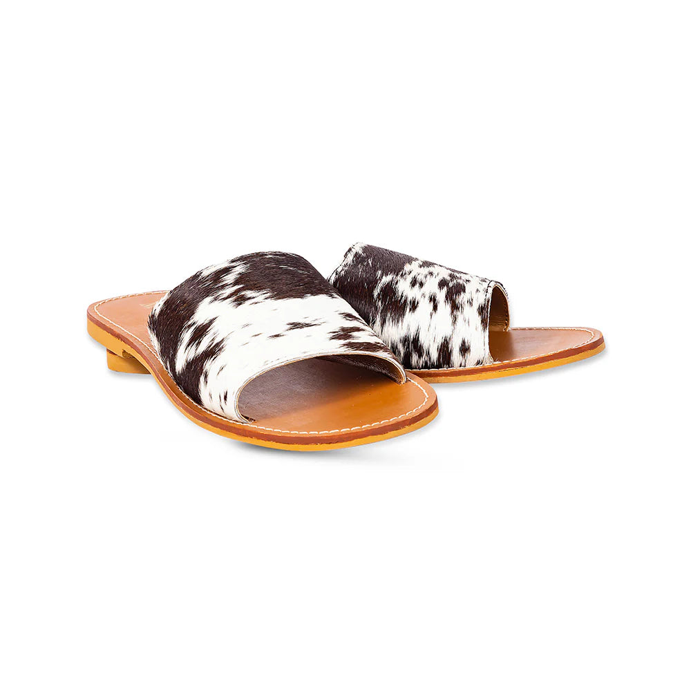 Kemma Hide Sandals - Light & Ebony