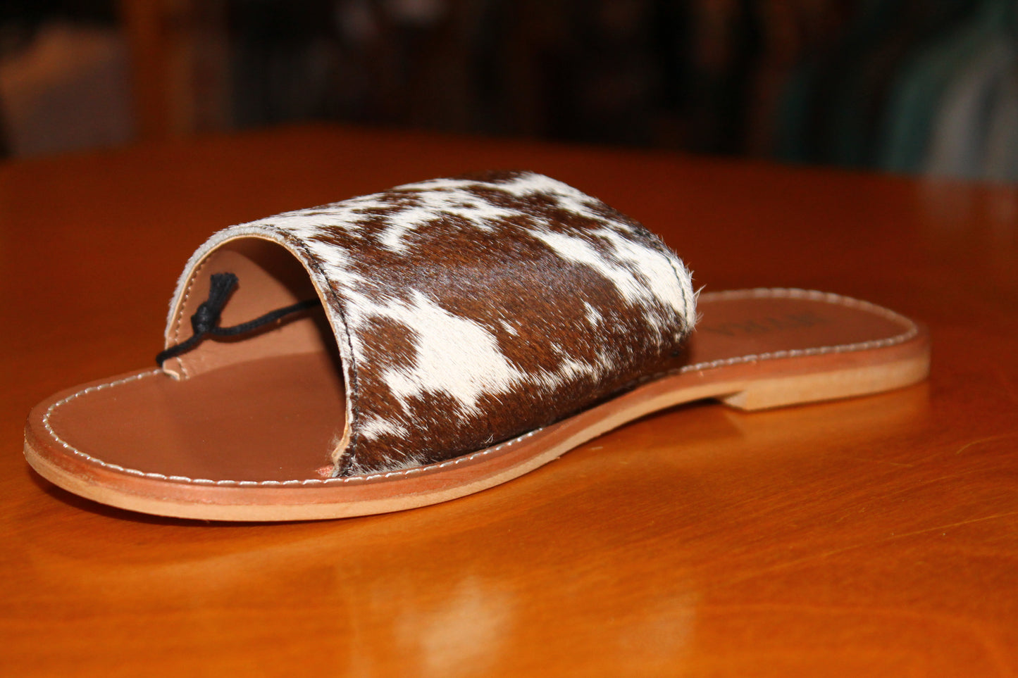 Kemma Hide Sandals - Light & Ebony