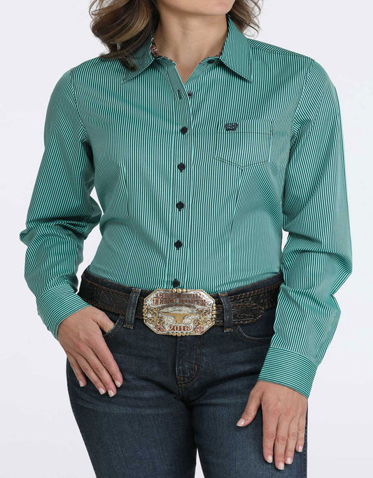 Cinch Women's Long Sleeve Stripe Button Down Shirt - Turquoise
Cinch Style #: MSW9164255