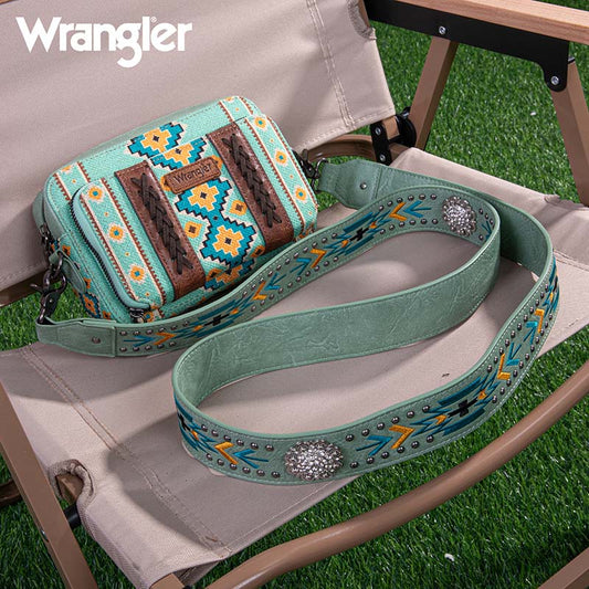 Wrangler Green Crossbody Aztec Print - Ladies Purses - Wg2207-3003Gn