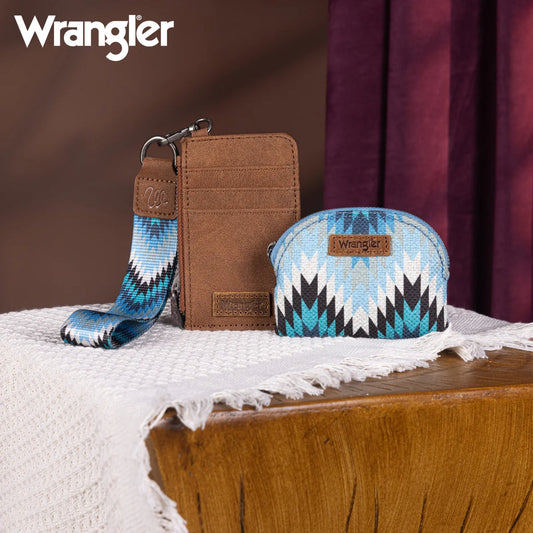 Wrangler Jean Southwestern Art Print Dual Pouch Wristlet WG2211-W0051JN