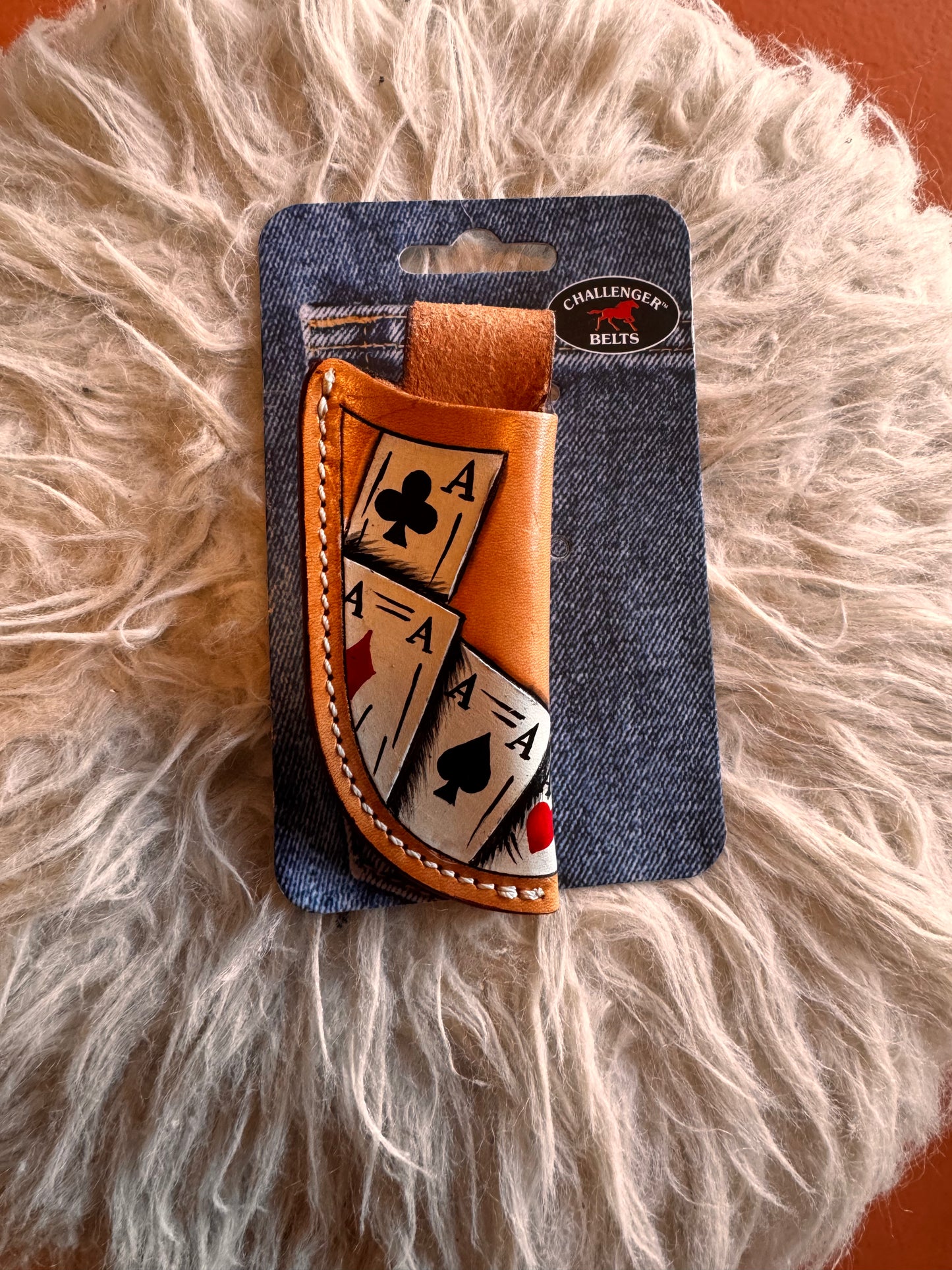 Western Poker card knife Sheath w/ Belt Loop
