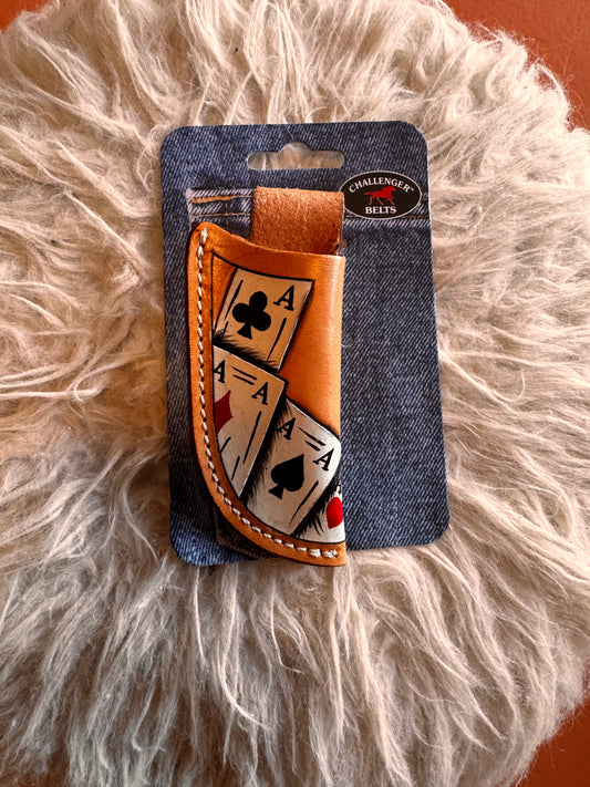 Western Poker card knife Sheath w/ Belt Loop